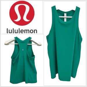 🪞 Lululemon align waist length race back tank green sZ 8